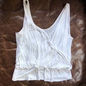 Bcbg white layer wrap style white top